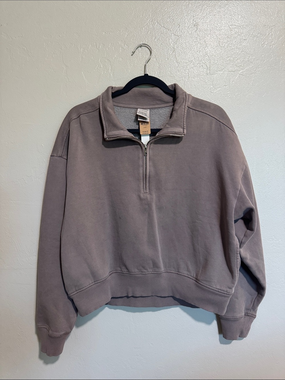 PINK Victoria's Secret Taupe Quarter-Zip Pullover